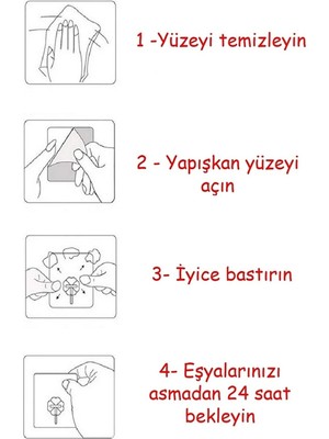 Emrah Gültekin 2 Adet Kendinden Yapışkanlı Duvar Kancaları Şeffaf Raf Duvar Askıları Mutfak Banyo Vida Kanca Çivi