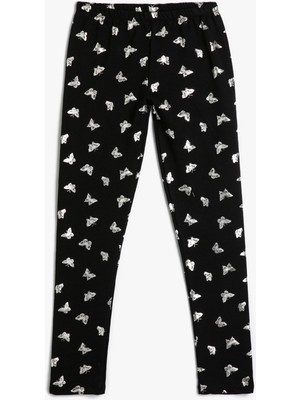 Koton Kelebekli Tayt Parlak Baskılı Pamuklu