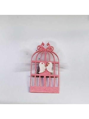 Depposite Keçe Kafesli Kuşlu Magnet - 50'li Pembe