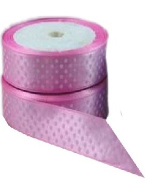Depposite Saten Kurdele Puantiyeli Benekli Kurdele 1 cm - 10 m Pembe
