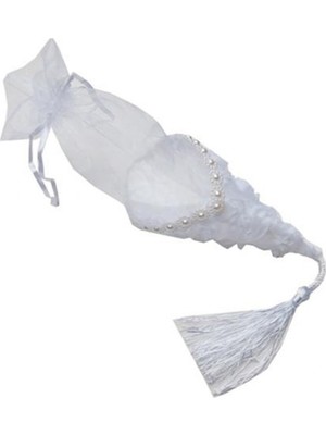 Depposite Şeker Külahı Süslü Dantelli Üstü Güllü - 10'lu Beyaz