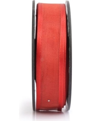 Depposite Kenarı Saten Biyeli Şifon Kurdele Kırmızı 2.5 cm x 20 m