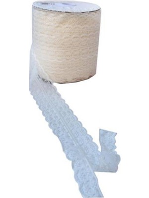 Depposite Kurdela Dantelli Çift 2 Katlı 5 cm - 10 m Krem