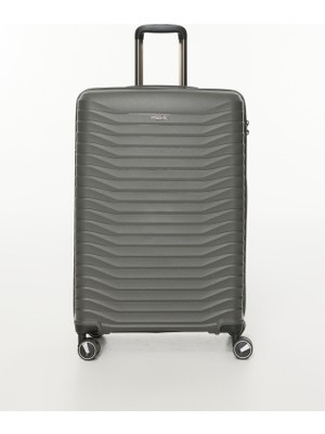 Fabrika Antrasit Unisex 73x46x27 cm Büyük Boy Çekçekli Sert Valiz FAB-5235