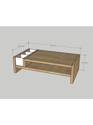 Emkawood Sally Beyaz Laptop Standı Monitör Yükseltici