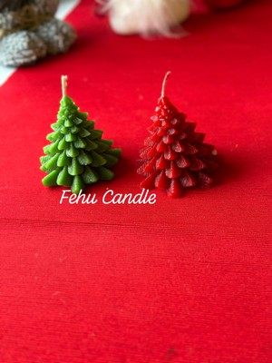 Fehu Candle Yılbaşı Çam Ağacı 2'li Set Kokulu Mum  Hediyelik Pine Tree Noel Yılbaşı