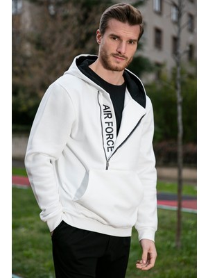 Buratti Kanguru Cepli Fermuarlı Kapüşon Yaka Slim Fit Sweat Erkek Sweat 575707