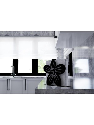 M&c Concept Yonca Metal Desenli Peçetelik - Siyah