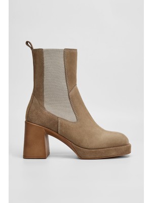 Valmenti Kadın Bej Süet Hakiki Deri Casual Bot 957 40603 Bn Bot SK23/24