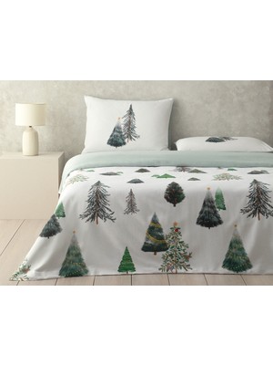 English Home Yılbaşı Pine Serenity Dijital Baskılı Soft Cotton Çift Kişilik Nevresim Takımı Yeşil