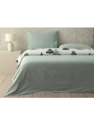 English Home Yılbaşı Pine Serenity Dijital Baskılı Soft Cotton Çift Kişilik Nevresim Takımı Yeşil