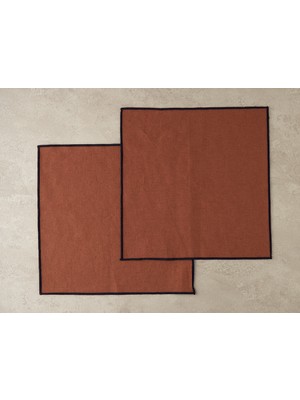 English Home Modern Linen Pamuk 2'li Mısafır Peçetesı Terracotta