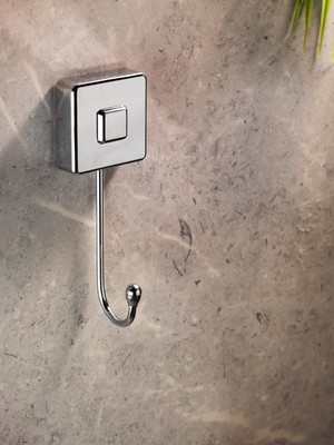 Sas Haus Sas Delmeye Son Yapışkanlı Bornoz Havlu Askısı Tek Çatallı Askılık Krom  Ky -  016