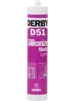 Derby D51 Silikonize Mastik Beyaz 500 gr