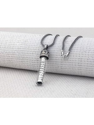 Takıhan Ayetel Kürsi Dualı Zemzem Sulu 925 Ayar Gümüş Cevşen Kolye