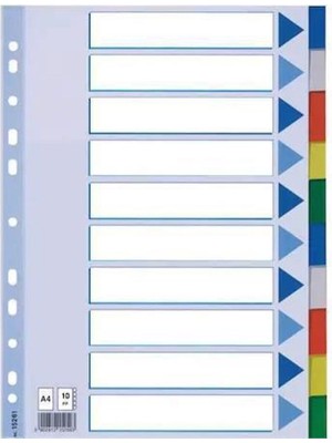 Bafix Seperatör 10 Renkli Plastik A4