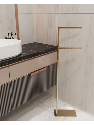 Aju Havluluk Kağıt Havlu Askısı Metal Malzeme Kurulum Gerektirmez Devrilmez Banyo Düzenleyici Gold