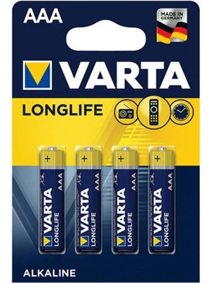 Varta LongLife Alkaline AAA İnce Kalem Pil 4'Lü