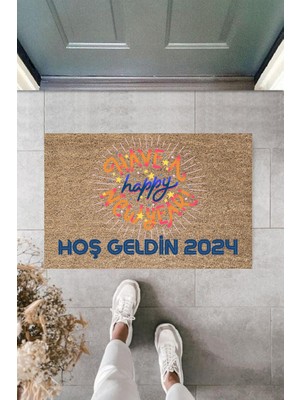 Stok Shop Kapı Önü Paspası Yeni Yıl Konsepti Dijital Baskı PY-175111127