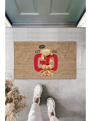 Stok Shop Bej Kapı Önü Paspası Never Let You Go Desen  K-3355