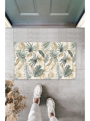 Stok Shop Dijital Yaprak Açık Kahve Kapı Paspası Dış Mekan Paspas K-3051