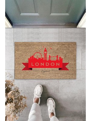 Stok Shop Dijital Baskı Bej London-England Paspas K-3022