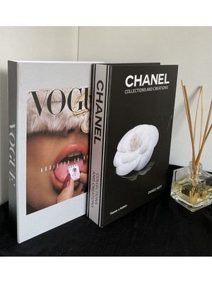 Vogue & Chanel Siyah Dekoratif Kitap Kutu 2’li Set