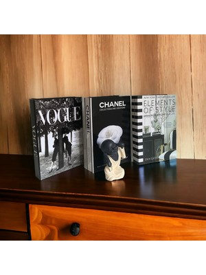 Vogue ve Chanel ve Elements 3’lü Set Dekoratif Kitap Kutu