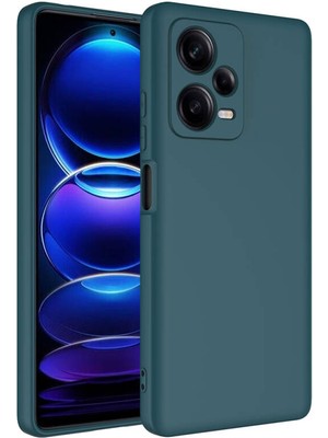 Case Street Xiaomi Redmi Note 12 Pro Plus 5g Kılıf Mara Lansman Silikon Mat Soft Kamera Korumalı Koyu Yeşil