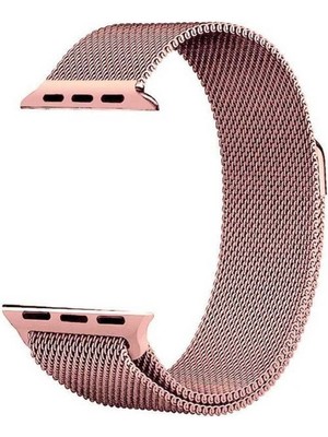 Dlrcase Apple Watch Se 2 2023 44MM Kordon Hasır Metal Örgülü Ayarlanabilir Bronz
