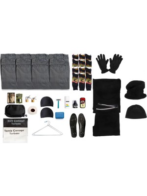 Kordak 12'li Havacı Kışlık Temel Bedelli Askerlik Seti - Kışlık Havacı Siyah Içlik