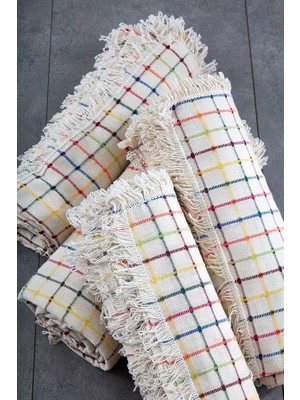 Miss Linda Home Collection %100 Pamuklu Buldan Işi Çok Renkli Çekyat Örtüsü (180*180 Cm)