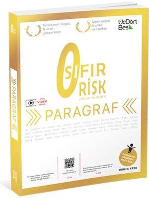 ÜçDörtBeş Yayınları TYT Paragraf Sıfır Risk Soru Bankası