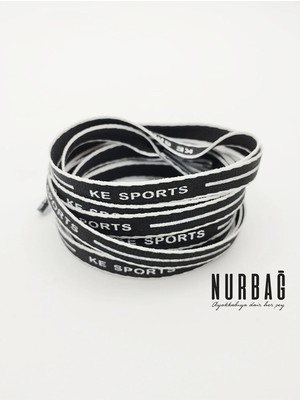 Nurbağ Dokuma Spor Ayakkabı Siyah ( Ke Sports) Baskılı Bağcık 100 cm 1 Çift KL6500