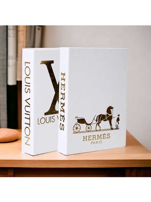 Lv & Hermes 2’li Dekoratif Kitap Kutu Set