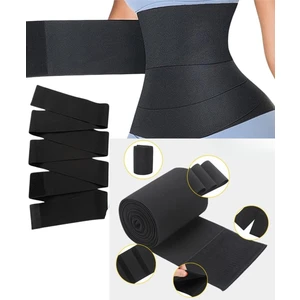 Tummy Wrap Waist Trainer 4 metre Korse Kemer  Toparlayıcı Sıkılaştırıcı Bel  Korse Kum Saati Görünümü  Bel Korsesi Zayıflama Kemeri Bele Dolamalı 4 metre Termal Sauna Kemer