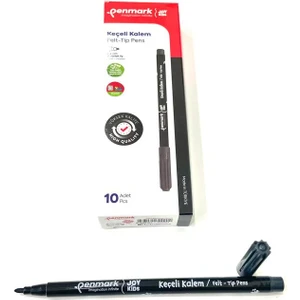 Yuvarlak Uç Yıkanabilir Keçeli Kalem 10 'lu ( 1 Paket )-SİYAH