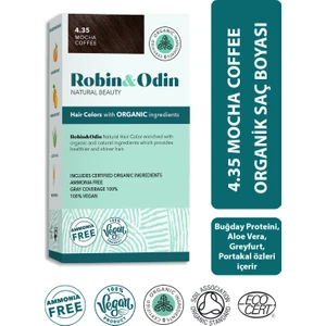Robin & Odin Organik Amonyaksız Kalıcı Saç Boyası 4.35 Mocha Coffee / Mokha Kahve