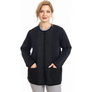 Mutlu City Yeni Sezon Kadın Triko Örgü Sıkı Dokuma Düğmeli Zincir Desenli Anne Kışlık Hırka 8086