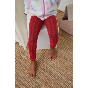 Katia & Bony Zincir Desenli Çocuk Tayt Bordo