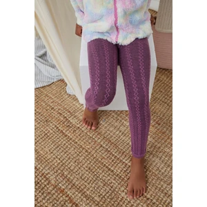 Katia & Bony Zincir Desenli Çocuk Tayt Lila