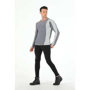 SiFu Tekstil Kol Beden Parçalı Fitil Desen Sıfır Yaka Slim Fit Spor Triko Kazak