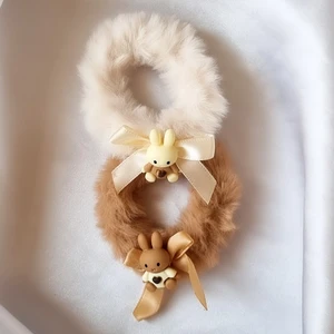 Trade Bazaar Tüylü Peluş Çocuk Simit Lastik Toka 2 Adet