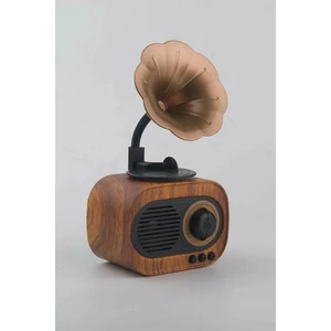 B5 Nostaljik Mini Radyo Gramofon Bluetooth Hoparlör Fm USB Sd Yüksek Ses Speaker Ahşap Renk