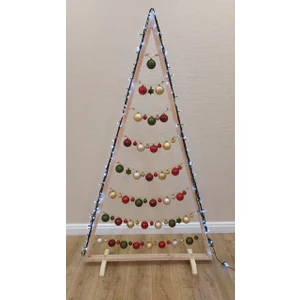 Yılbaşı Ahşap Çam Ağacı Kancalı Yeni Yıl Ağacı Modern Ahşap Dekoratif  cm