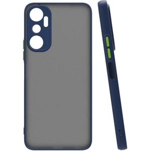 Case 4u Infinix Hot 20I Kılıf Kamera Korumalı Mat Renkli Buzlu Hux Silikon Lacivert