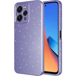 Case 4u Xiaomi Redmi 12 Kılıf Kamera Korumalı Simli Lüks Koton Kapak Mor
