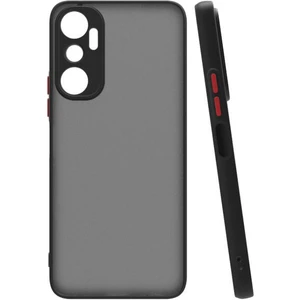 Case 4u Infinix Hot 20I Kılıf Kamera Korumalı Mat Renkli Buzlu Hux Silikon Siyah