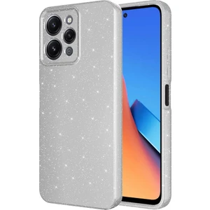 Case 4u Xiaomi Redmi 12 Kılıf Kamera Korumalı Simli Lüks Koton Kapak Gümüş