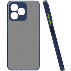 Case 4u Realme C53 Kılıf Kamera Korumalı Mat Renkli Buzlu Hux Silikon Lacivert